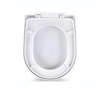 Abattant WC en forme de grand U/petit U avec tampon à dégagement rapide, housse de toilette ultra résistante montée sur le dessus pour salle de bain, blanc 40-44 cm x 33,5 cm (blanc 40 44 cm x 33,5 c