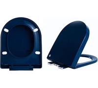 Abattant WC en forme de U à fermeture douce, charnières à dégagement rapide, taille universelle, lisse et facile à nettoyer, housse de siège colorée en polypropylène sûr (bleu marine)