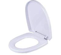 Abattant WC en forme de U avec coussinet tampon, couvercle de toilette à dégagement rapide pour salle de bain et toilettes, blanc, blanc - 3