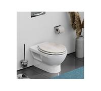 SCHÜTTE LIGHTWOOD Siège de WC avec abaissement automatique en bois, siège de toilettes avec abattant de toilettes, abattant de toilettes motif (charge maximale de la lunette 150 kg), couleur bois