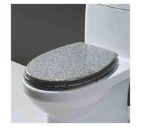 Abattant WC en résine à fermeture douce, effet 3D, robuste, démontage et montage rapides, compatible avec les toilettes de type U/V/O.(Gray)