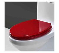 Abattant WC en résine à fermeture douce, effet 3D, robuste, démontage et montage rapides, compatible avec les toilettes de type U/V/O.(Red)
