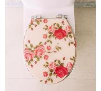 Abattant WC en Résine à Motif Floral avec Abattant à Fermeture Lente | Charnière Universelle à Fermeture Lente Type O/U/V | Papado Wc Clipsable