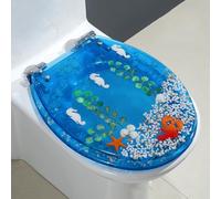 Abattant WC en résine avec fermeture rapide, ajustement standard, installation facile, matériau durable, idéal pour la mise à niveau de la salle de bain