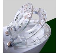 Abattant WC En Résine Épaisse Siège De Toilette,Clipsable Lunette Wc Familial,Charnière Souple Lentement Fermée Muette Facile À Installer Facile À Nettoyer Forme Universelle U/V/O,L A,42CMx 36CM