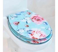 Abattant WC en résine transparente avec fermeture amortie - Finition brillante - Effet décoratif 3D pour salle de bain familiale