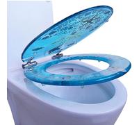 Abattant WC en résine Transparente, Motif Coquillages, charnières réglables, ne Glisse Pas, décoration de Salle de Bain, Installation et Nettoyage faciles, série Ocean (Bream)
