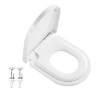Abattant WC Familial Forme D, Lunette de Toilette avec Siège Enfant Magnétique et Frein de Chute, Cuvette WC Clipsable Antibactérienne pour Adultes et Enfants, Blanc(AMZ-PG308-HUN-DE)