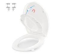 Abattant WC Familial Forme O, YEAUPE PRO Cuvette Toilette avec Frein de Chute,Lunette de Toilette avec Siège Enfant Magnétique et Charnière Réglable, pour Adultes et Enfants,44,6 x 37,2 CM