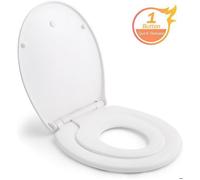 Abattant WC Familial-HIMIMI-44,7x37x5,5cm Abattant WC frein de chute Cuvette WC avec Descente Automatique pour Adultes et Enfants