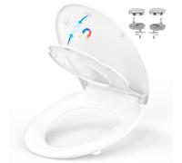 Abattant WC Familial, YEAUPE PRO Abattant WC Universel Forme O avec Frein de Chute, Cuvette Toilette Enfant, Design Antibactérien et Facile à Nettoyer, Blance, 44.6 * 37.2 CM