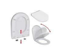 Abattant WC Fermeture Douceur Libération Rapide Carré Siège de Toilette 141765