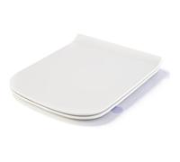 Abattant WC forme carrée ultra-mince court frein de chute lunette blanche universelle 42 5 X 34 5 cm 150 kg