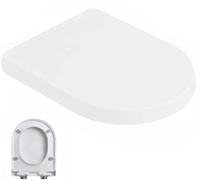Abattant WC Forme D, Cuvette Toilette avec Frein de Chute, Lunette WC avec Fermeture en Douceur, Matériau ABS antibactérien, moderne et minimaliste,Lunette de Toilette Blanche Universelle