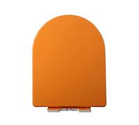 Abattant WC Forme D, Lunette de Toilette, Abattant WC Familial Démontage Rapide, Installation Simple, Charge Portante 150 KG(Orange)