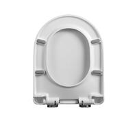 Abattant WC Forme D, Montage supérieur- Lunette WC avec frein de chute, Siège toilette D forme antibactérien, lunette toilette clipsable, 46x37cm