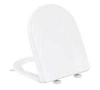Abattant WC Forme D, YEAUPE PRO Cuvette Toilette avec Frein de Chute, Lunette WC Avec Charnière Métallique, Lunette de Toilette 44,6 * 36,1 * 5 CM, Gabarit d'installation Inclus