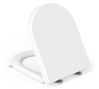 Abattant WC Forme D, YEAUPE PRO Cuvette Toilette avec Frein de Chute, Lunette WC Avec Charnière Métallique, Lunette de Toilette Universelle, Blanc, 46,4 * 35,9 * 5CM