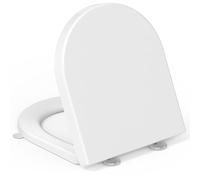 Abattant WC Forme D, YEAUPE PRO Cuvette Toilette avec Frein de Chute, Lunette WC Avec Charnière Métallique, Lunette de Toilette Universelle, Blanc, 42,5 * 36,3 * 4,9CM