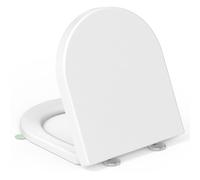 Abattant WC Forme D,YEAUPE PRO Cuvette Toilette avec Frein de Chute, Lunette WC avec Fermeture en Douceur, Lunette de Toilette Blanche Universelle,42,5 * 36,3 * 4,9CM