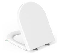 Abattant WC Forme D,YEAUPE PRO Cuvette Toilette avec Frein de Chute, Lunette WC avec Fermeture en Douceur, Lunette de Toilette Blanche Universelle,46,4 * 35,9 * 5CM