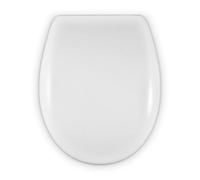 ABATTANT WC FORME O UNIVERSEL | CHARNIÈRE RÉGLABLE | INSTALLATION ET NETTOYAGE FACILES | SIÈGE TRÈS RÉSISTANT | BLANC | 43 x 36 x 5,5 cm