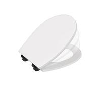 Abattant WC frein de chute BEMIS Hudson bois blanc charniï¿½res noires