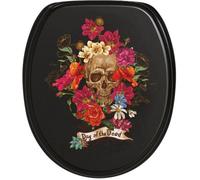 Sanilo Abattant WC frein de chute, Grande sélection de lunettes de toilette avec abaissement automatique, Fixation facile (Day of The Dead)