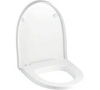 Abattant WC Geberit Flow 575950000 blanc, charnières en acier inoxydable, avec mécanisme de fermeture amortie