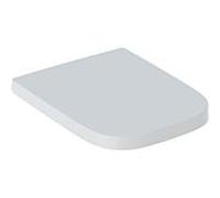 Geberit Siège de WC Renova Plan 500691011 carré, fixation haute, charnières laiton chromé, blanc
