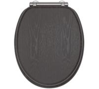 Abattant WC - Gelco - North Noir - MDF FSC - Frein de chute - Charnières métal graphite brossé