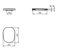 Ideal Standard Abattant WC, Lunette Toilette, Siège WC complet pour WC TONIC Frein de chute Blanc K706101, Modèle authentique
