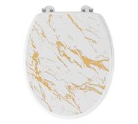 Abattant WC Imprimé "Aquamarbre" 47cm Blanc & Or