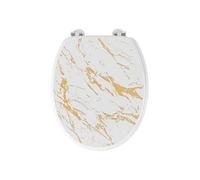 Abattant WC Imprimé "Aquamarbre" 47cm Blanc & Or