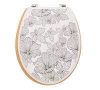 Abattant WC Imprimé "Blackflora" 42cm Blanc