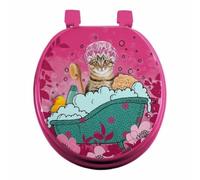 Abattant WC Imprimé "Chatibulle" 47cm Rose