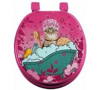 Abattant WC Imprimé "Chatibulle" 47cm Rose Rose G