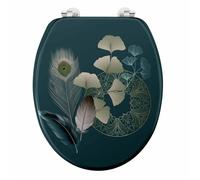 Abattant WC Imprimé ""Ginkoblue"" 45cm Vert Foncé