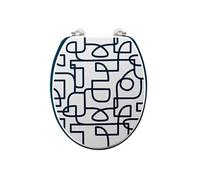 Abattant WC Imprimé "Labyrinthe" 46cm Blanc