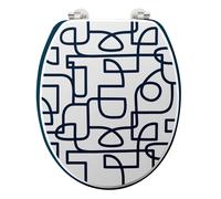 Abattant WC Imprimé "Labyrinthe" 46cm Blanc