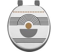 Lunette WC GENERIQUE Abattant WC Imprimé Memphis 47cm Blanc