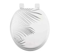 Abattant WC Imprimé ""Orbella"" 47cm Blanc & Argent