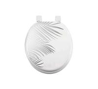 Abattant WC Imprimé "Orbella" 47cm Blanc & Argent