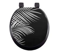 Douceur d'Intérieur – Abattant de WC Orbella – MDF imprimé 37 x 47 cm – Noir/Argent