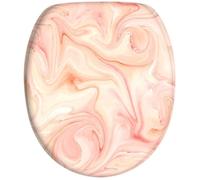 Abattant WC - Marbre Rose - Soft Close - Bois - Fixation Universelle - Antibactérien