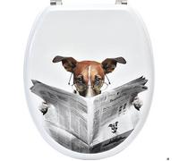 EVIDECO 4103383 Abattant WC allongé avec charnières réglables en Zinc Karamel, Blanc, Oval/Elongated