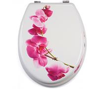 Abattant WC - MDF - Charnières Inox - LANYU - Rose et Blanc MSV