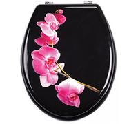 Abattant WC - MDF - Charnières Inox - LANYU - Rose et Noir MSV