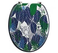 Abattant WC - MDF - Charnières Inox - RAIN FOREST - Bleu et Vert MSV