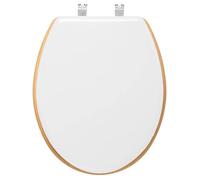 Paris Prix – Abattant WC MODERN COLOR – Bois double couleur – Blanc